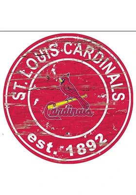 St Louis Cardinals Established Date Circle 24 Inch Sign - Red