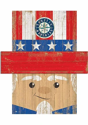 Seattle Mariners Patriotic Head Sign - Navy Blue
