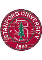 Stanford Cardinal Established Date Circle 24 Inch Sign - Red