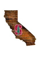 Stanford Cardinal Distressed State 24 Inch Sign - Brown