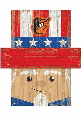Baltimore Orioles Patriotic Head Sign - Orange