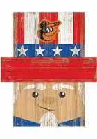 Baltimore Orioles Patriotic Head Sign - Orange