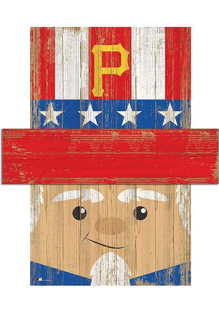 Pittsburgh Pirates Patriotic Head Sign - Black