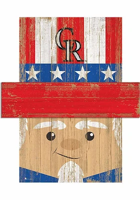 Colorado Rockies Patriotic Head Sign - Purple