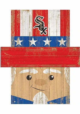 Chicago White Sox Patriotic Head Sign - Black
