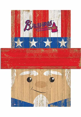 Atlanta Braves Patriotic Head 6x5 Sign - Blue