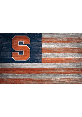 Syracuse Orange Distressed Flag 11x19 Sign - Navy Blue