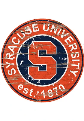Syracuse Orange Established Date Circle 24 Inch Sign - Orange