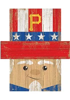 Pittsburgh Pirates Patriotic Head 6x5 Sign - Black