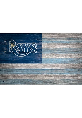 Tampa Bay Rays Distressed Flag 11x19 Sign - Blue