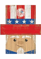 New York Yankees Patriotic Head 6x5 Sign - Blue
