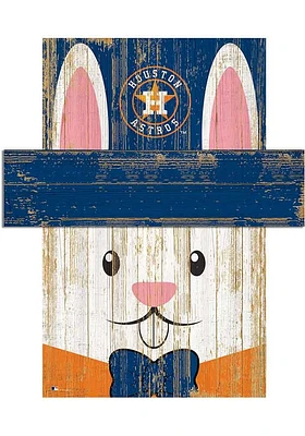 Houston Astros Easter Bunny Head Sign - Navy Blue