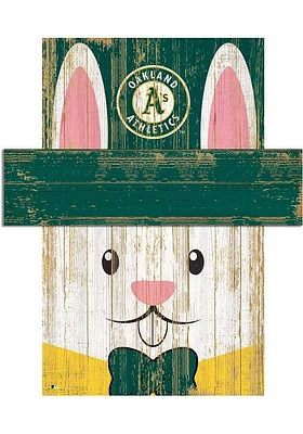 Oakland Athletics Easter Bunny Head Sign - Green