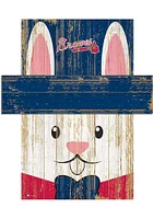 Atlanta Braves Easter Bunny Head Sign - Blue