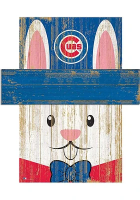 Chicago Cubs Easter Bunny Head Sign - Blue