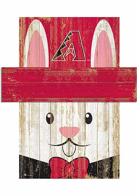 Arizona Diamondbacks Easter Bunny Head Sign - Red