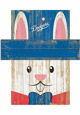 Los Angeles Dodgers Easter Bunny Head Sign - Blue