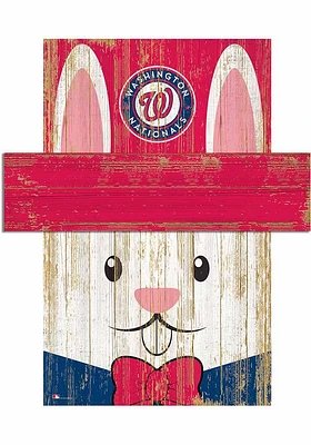 Washington Nationals Easter Bunny Head Sign - Red