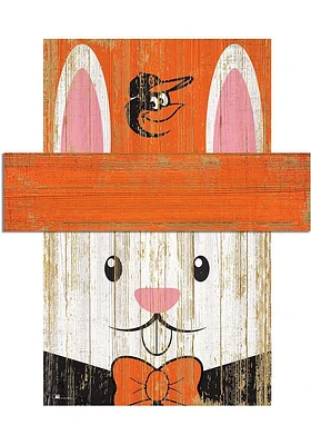Baltimore Orioles Easter Bunny Head Sign - Orange