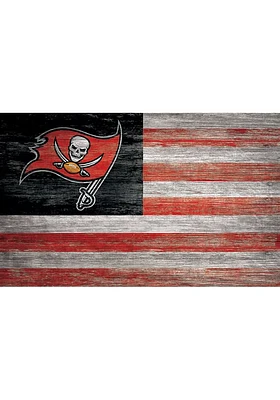 Tampa Bay Buccaneers Distressed Flag 11x19 Sign - Black