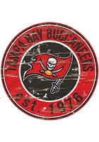 Tampa Bay Buccaneers Established Date Circle 24 Inch Sign - Red