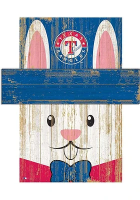 Texas Rangers Easter Bunny Head Sign - Blue