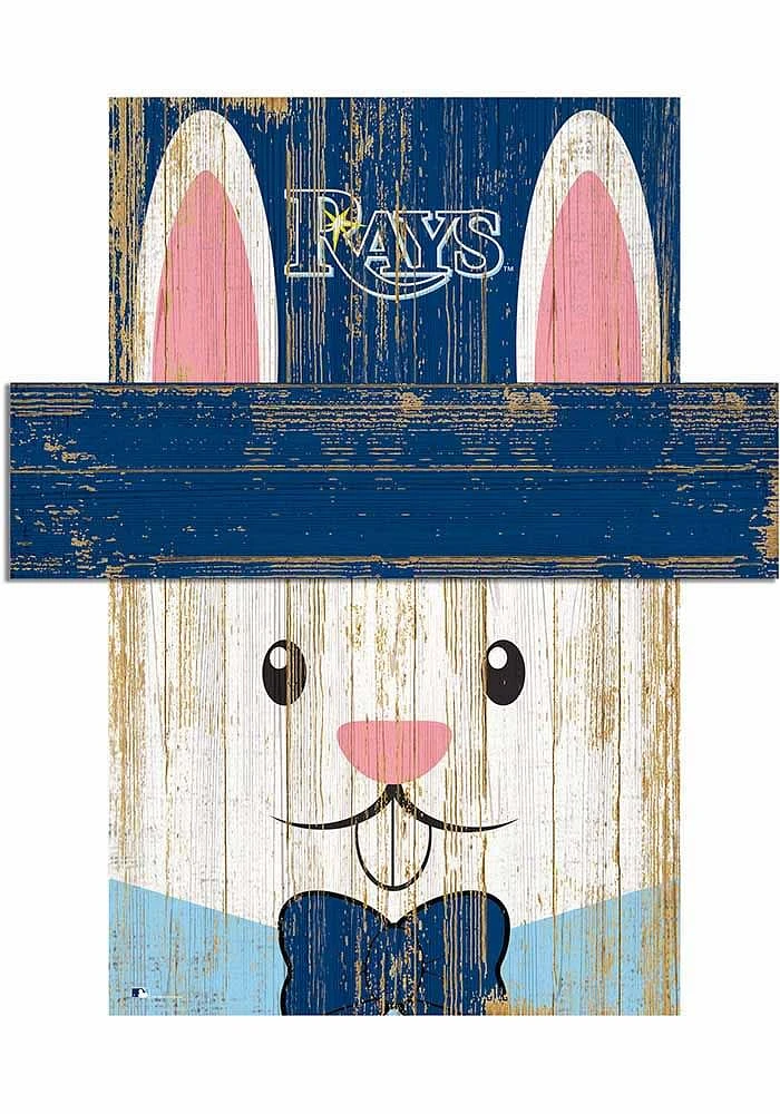 Tampa Bay Rays Easter Bunny Head Sign - Blue