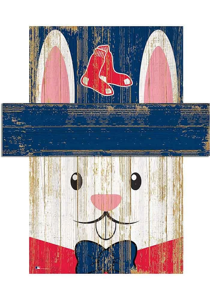 Boston Red Sox Easter Bunny Head Sign - Red