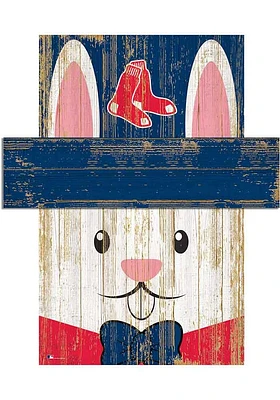 Boston Red Sox Easter Bunny Head Sign - Red