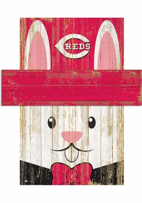 Cincinnati Reds Easter Bunny Head Sign