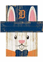 Detroit Tigers Easter Bunny Head Sign - Navy Blue
