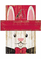 Arizona Diamondbacks Easter Bunny  Head 6x5 Sign - Red