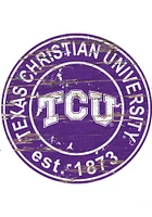 TCU Horned Frogs Established Date Circle 24 Inch Sign - Purple
