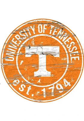 Tennessee Volunteers Established Date Circle 24 Inch Sign - Orange