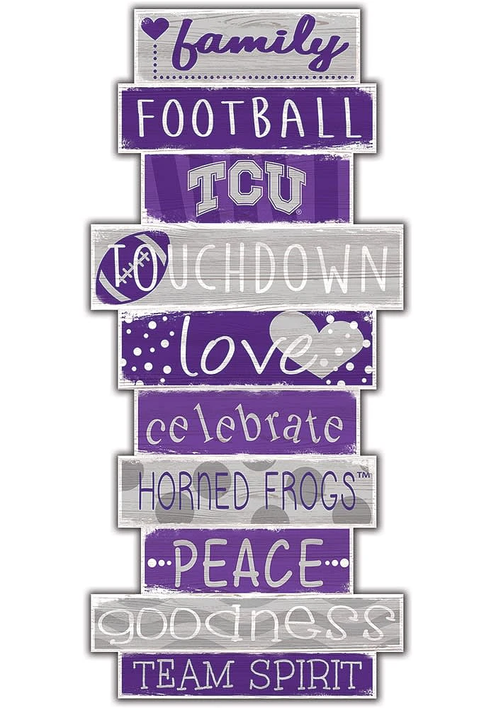 TCU Horned Frogs Celebrations Stack 24 Inch Sign - Grey