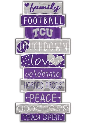 TCU Horned Frogs Celebrations Stack 24 Inch Sign - Grey