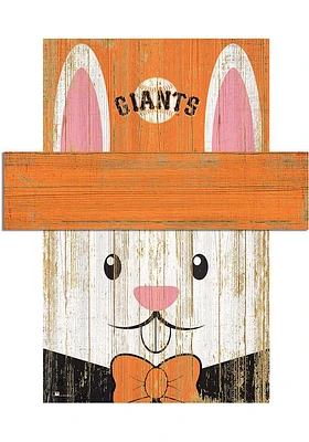 San Francisco Giants Easter Bunny  Head 6x5 Sign - Orange