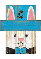 Miami Marlins Easter Bunny  Head 6x5 Sign - Blue