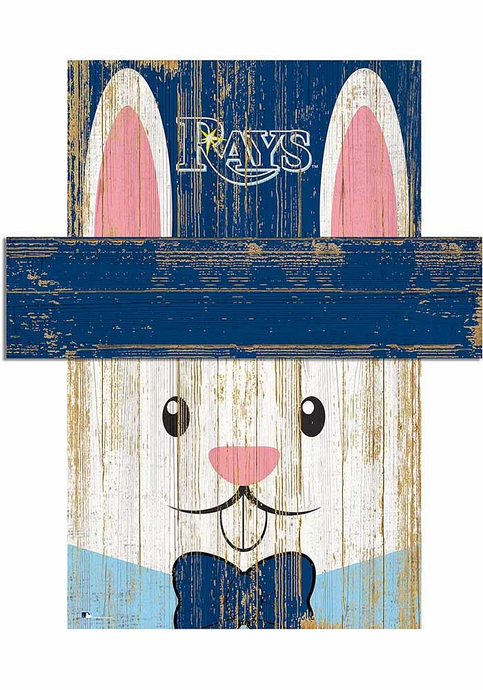 Tampa Bay Rays Easter Bunny Head 6x5 Sign - Blue