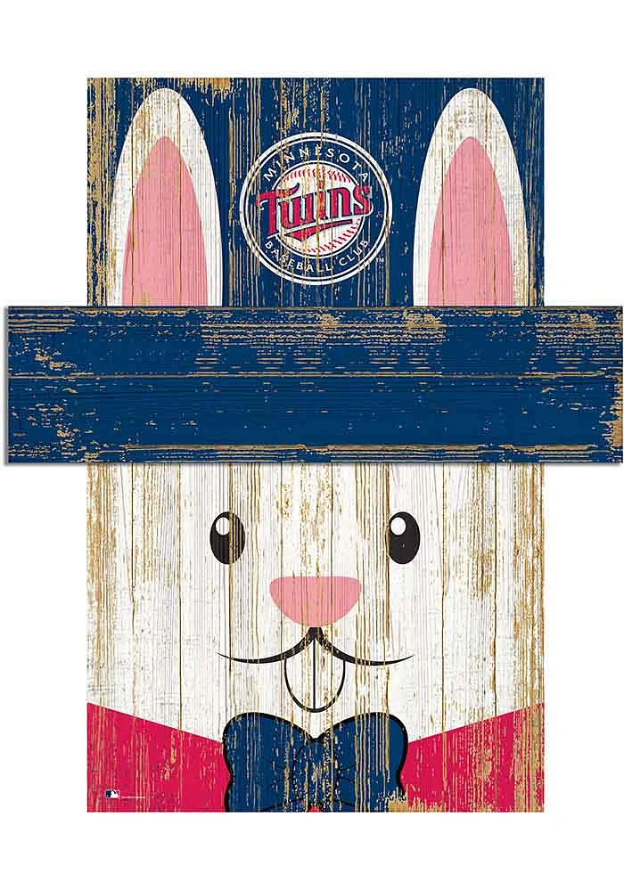 Minnesota Twins Easter Bunny Head 6x5 Sign - Blue