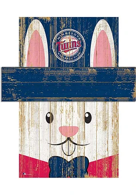 Minnesota Twins Easter Bunny  Head 6x5 Sign - Blue