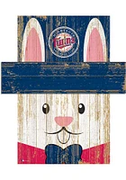 Minnesota Twins Easter Bunny  Head 6x5 Sign - Blue