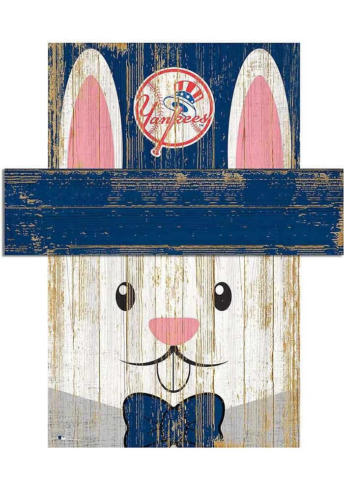 New York Yankees Easter Bunny Head 6x5 Sign - Blue