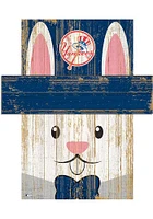 New York Yankees Easter Bunny  Head 6x5 Sign - Blue