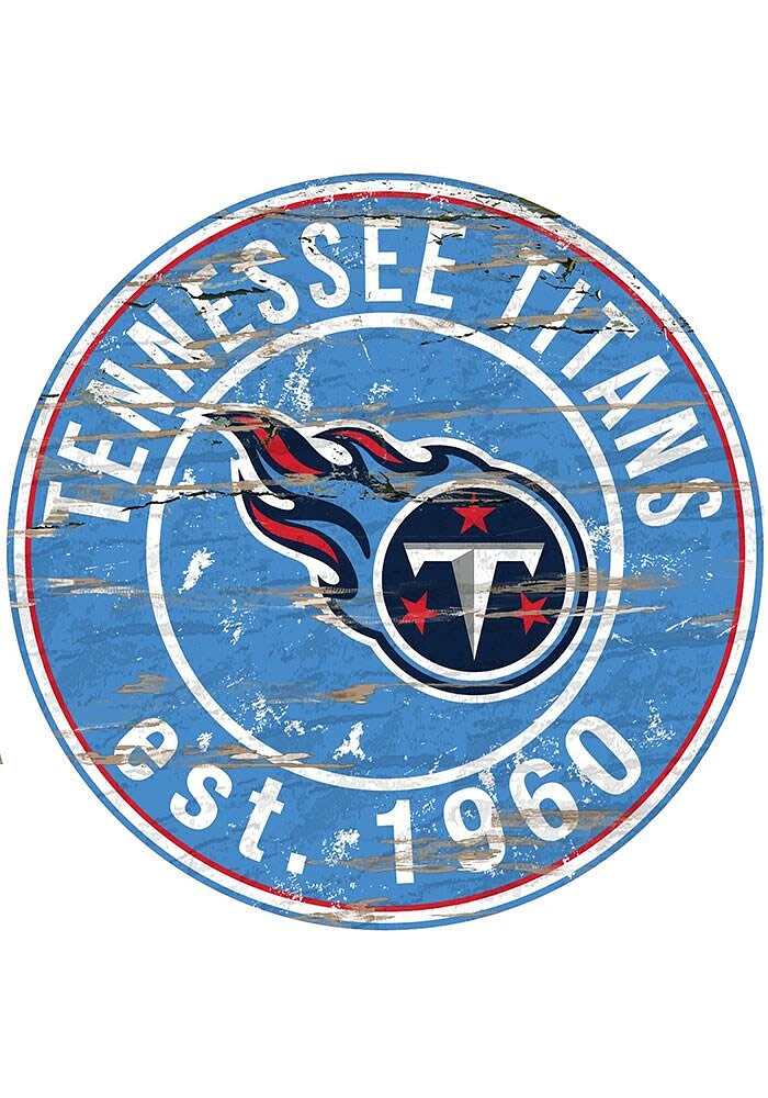 Tennessee Titans Established Date Circle 24 Inch Sign - Blue