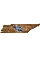 Tennessee Titans Distressed State 24 Inch Sign - Brown