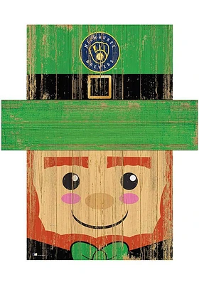 Milwaukee Brewers Leprechaun Head Sign - Navy Blue
