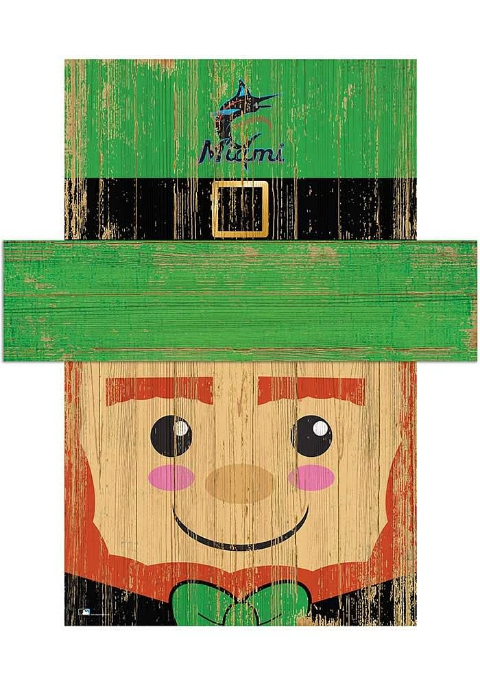 Miami Marlins Leprechaun Head Sign - Blue
