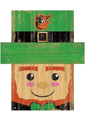 Baltimore Orioles Leprechaun Head Sign - Orange