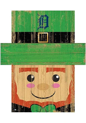 Detroit Tigers Leprechaun Head Sign - Navy Blue